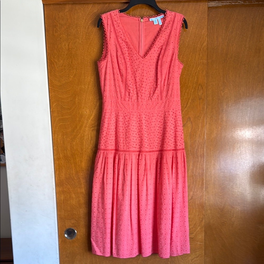 Draper James Coral Sleeveless Midi Dress